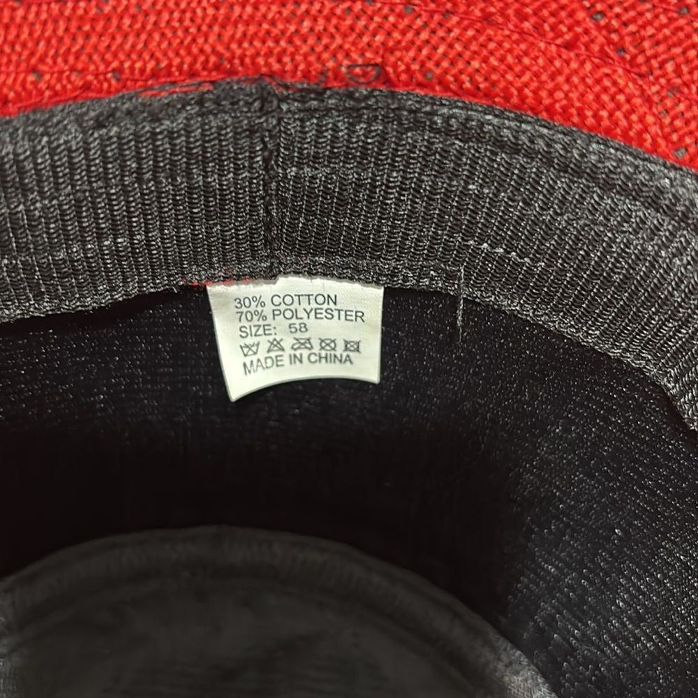 Red Victorian Bucket Bell Hat w/ Bow- size 58 - Picture 6 of 10